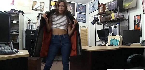  Tight babe in fur coat gets pounded by pervert pawn man